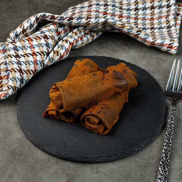 Милти: Ржаные блинчики с масляной рыбой холодного копчения и тыквенным кремом