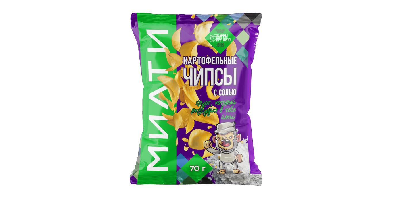 Милти: Картофельные чипсы с солью 70 г