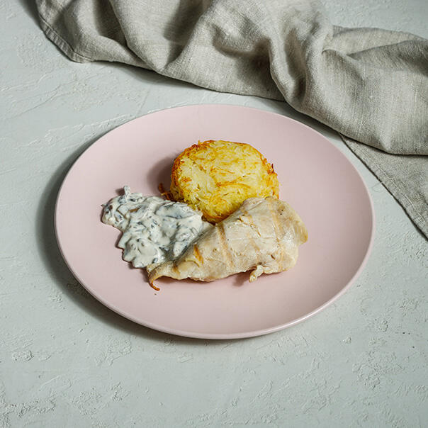 Милти: Куриная грудка с хашбрауном и грибным соусом (замороженная продукция)