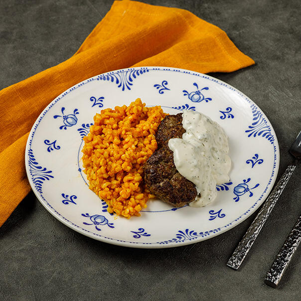 Милти: Кефте из баранины и говядины с булгуром в морковном карри